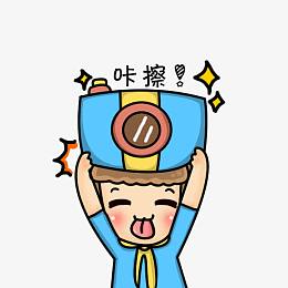 咔嚓卡通照相小男孩