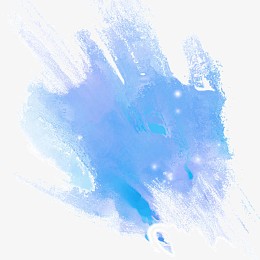 蓝色水彩涂鸦素材