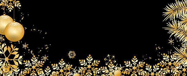 金色雪花装饰圣诞banner背景