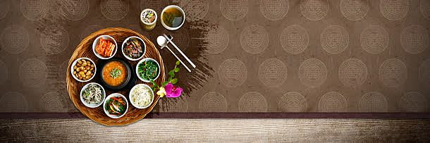美食中国风花纹纹理背景banner