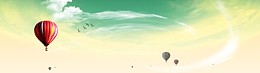 热气球清新教育背景banner