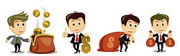 金融理财卡通小人背景banner