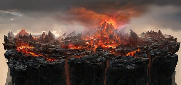 火山爆发背景