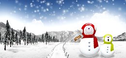 韩国圣诞雪人场景背景banner
