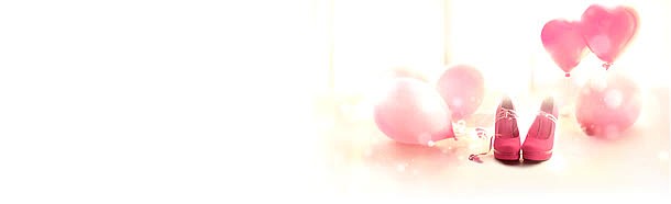粉色气球高跟鞋背景banner