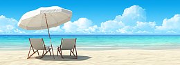旅游海景遮阳伞唯美背景banner