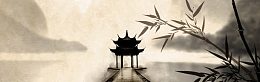 亭子水墨画banner背景