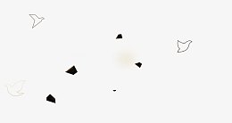 简笔画小鸟和黑色纸片