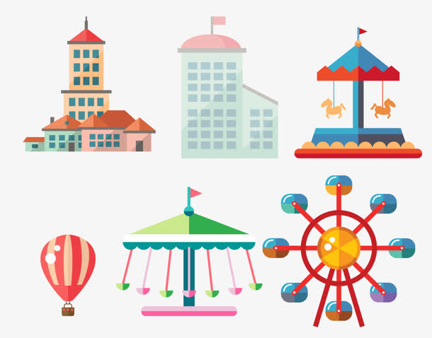 游乐园设施卡通