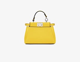 黄色女士牛皮手包
