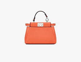 橙色女士牛皮手包
