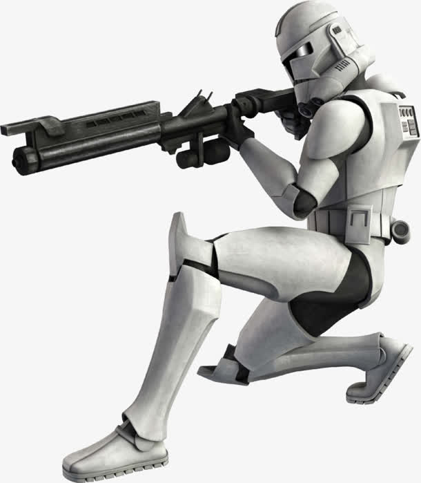 瞄准的银色机器人