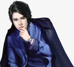 披西装外套的男人手绘