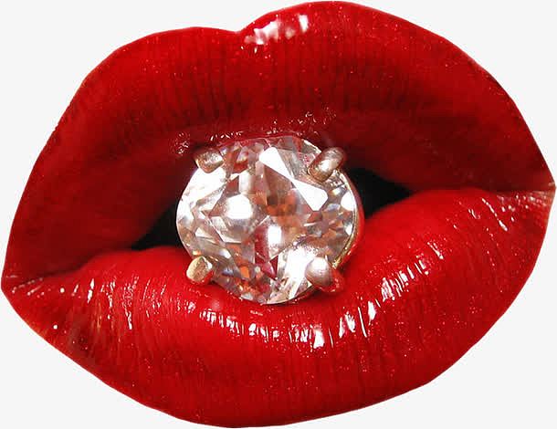 红色嘴唇钻石素材