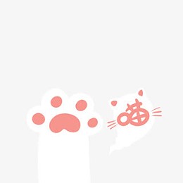 卡通猫咪手掌白色喵