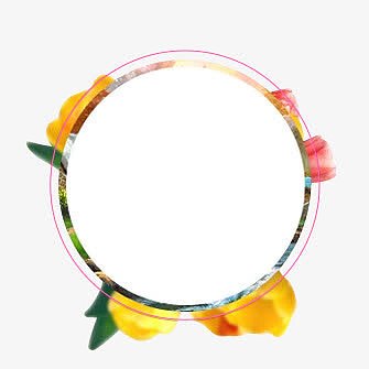 七夕情人节花朵圆形相框设计