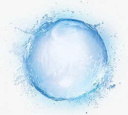 蓝色透明水球震动