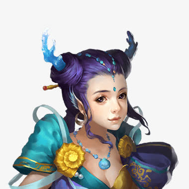 紫发龙女古风手绘游戏