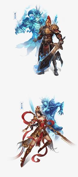 巨剑铠甲将军古风手绘
