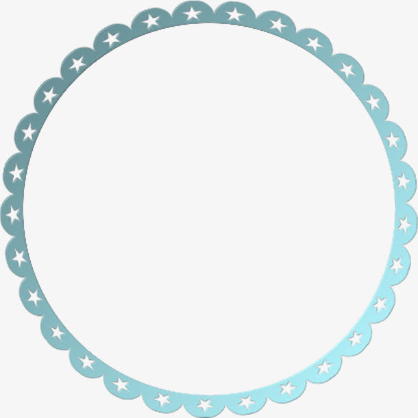 绿色花边圆形星星卡通