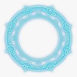 蓝色圆形魔法阵背景素材