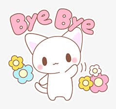 bye说再见的白色猫咪卡通