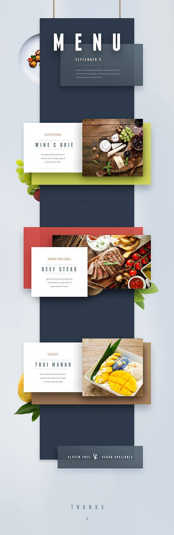 menu菜单蓝色食物海报背景设计