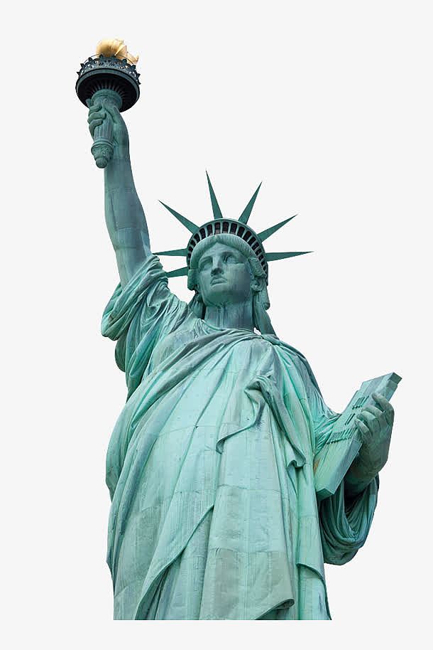 美国自由女神像白底