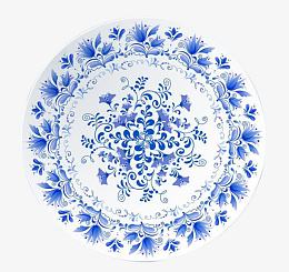 中国风青花瓷盘子素材背景