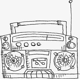 简笔画录音机素材