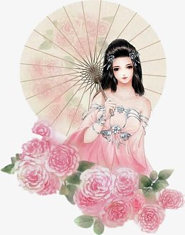 撑着伞的古代漂亮美女