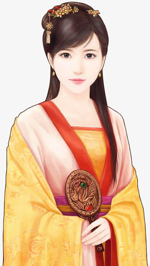 立绘人物红衣女子长发素材