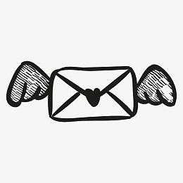 黑白双翼情书图标