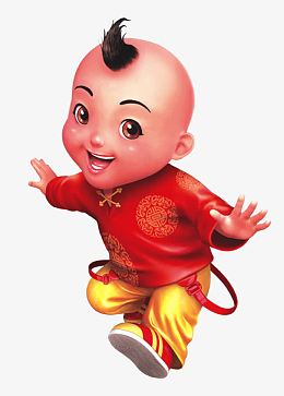 免抠透明穿红衣的小男孩