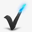 手绘黑蓝相间的对勾