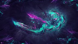 神秘紫绿色发光电商海报