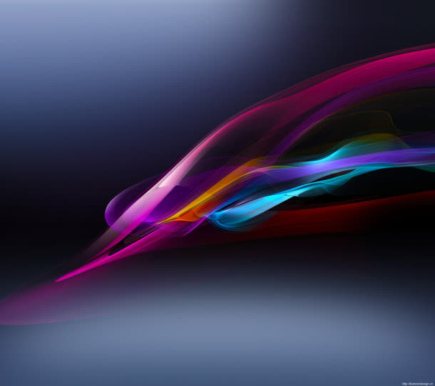 七彩色渐变薄纱海报