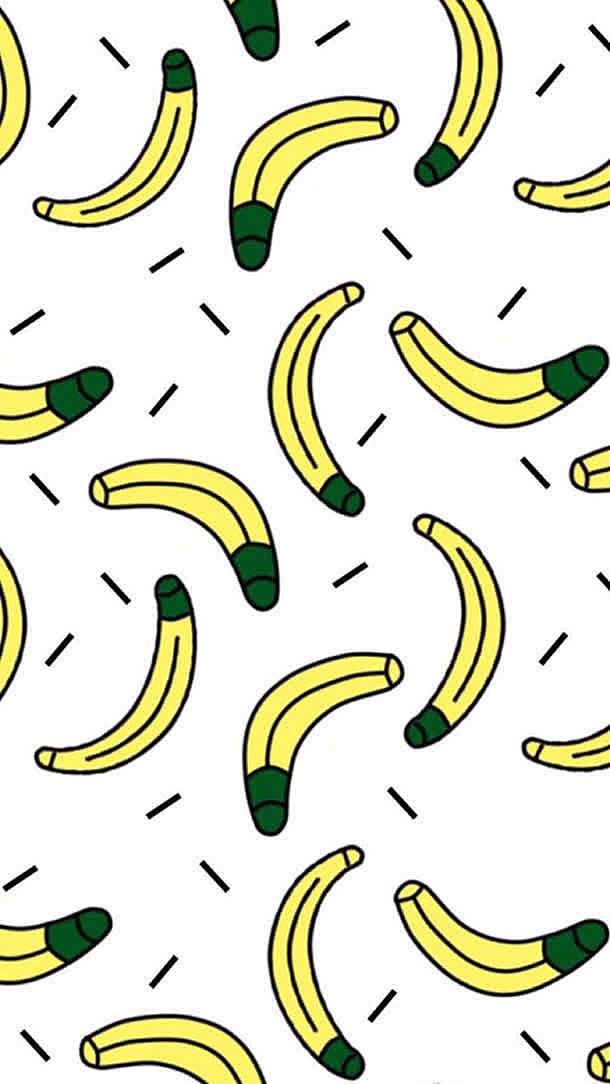 手绘香蕉白色背景