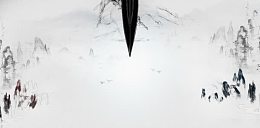 水墨画山峦海报背景