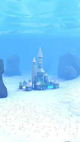 卡通卡通水下城堡海报背景