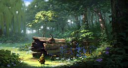 梦幻森林干枯树干海报背景