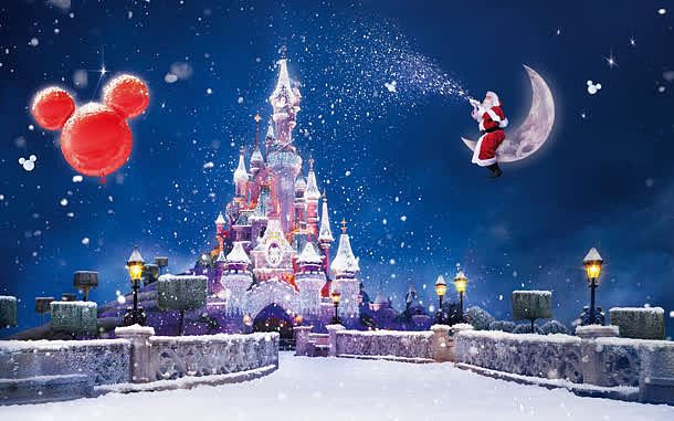 圣诞节梦幻城堡海报背景