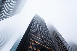 黑色迷雾高楼海报背景