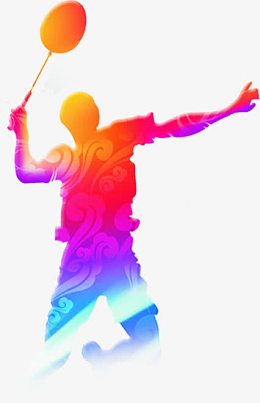 粉红色羽毛球比赛人物