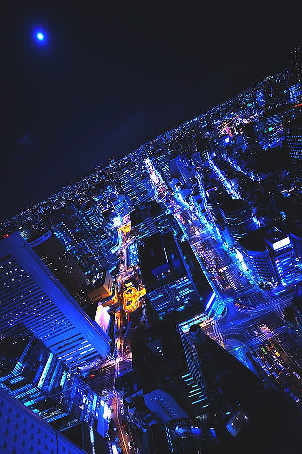 城市夜景俯瞰图片