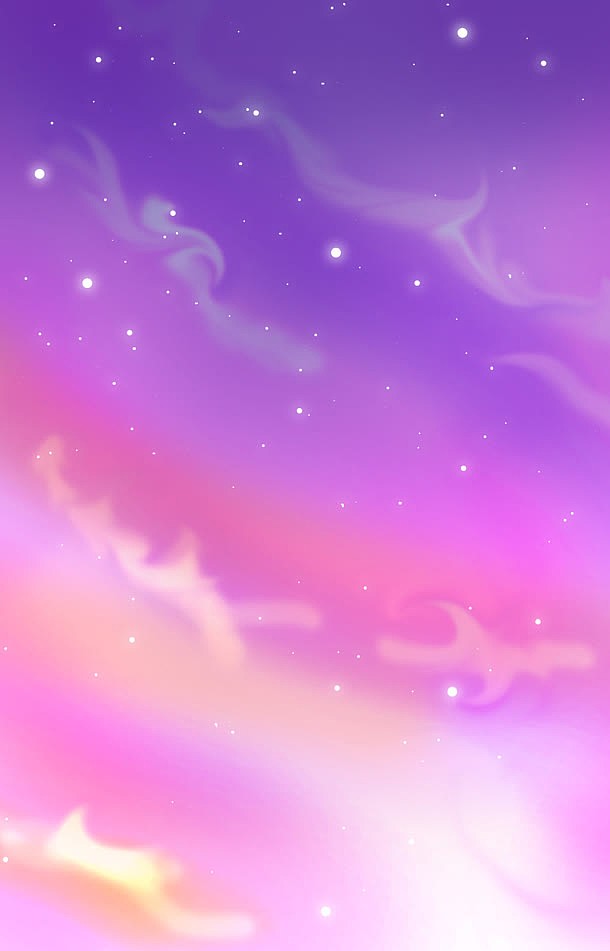 紫粉色卡通星空云彩