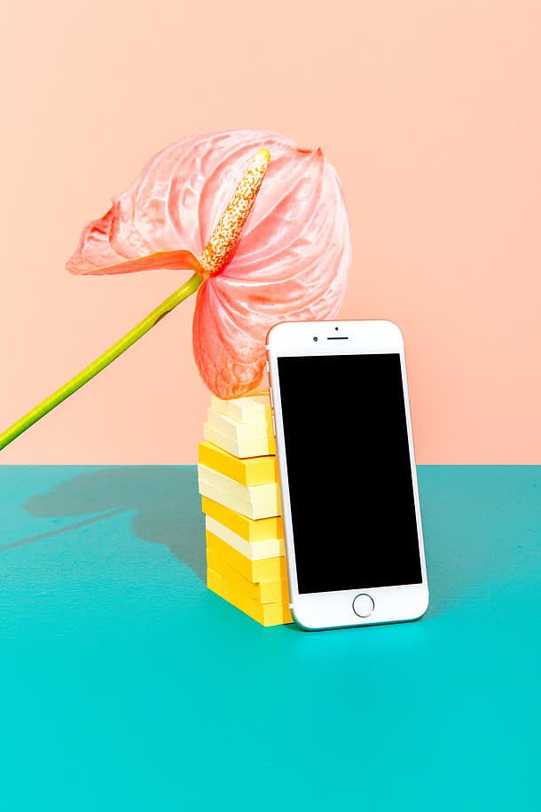 粉色花朵手机背景素材