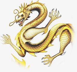 五爪金龙手绘中国风