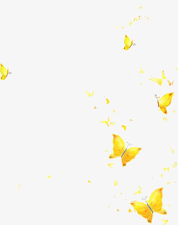 金色蝴蝶中秋手绘