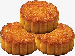 三块中国风月饼海报